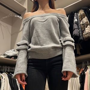 knit off the shoulder top